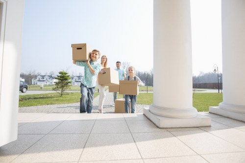 Household items packed securely in sturdy boxes