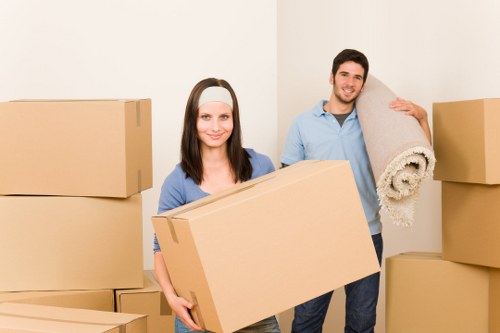 Office equipment and furniture during a Catford business relocation